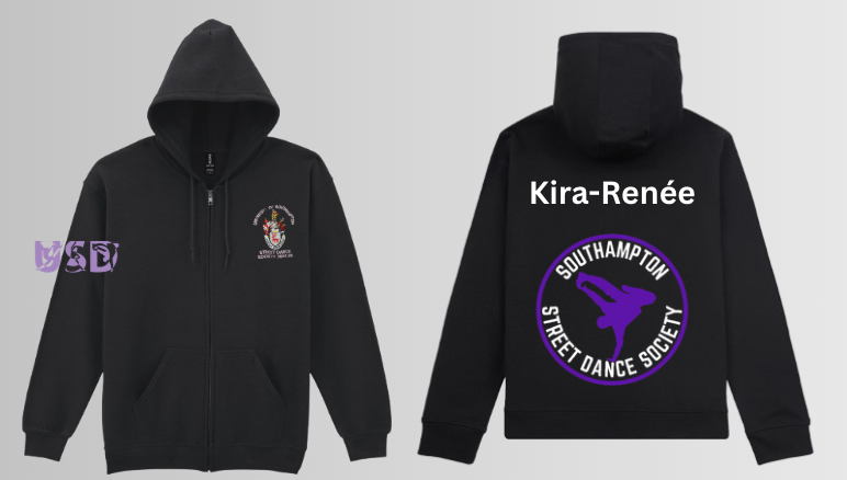 Street Dance Black Zip Up Hoodie